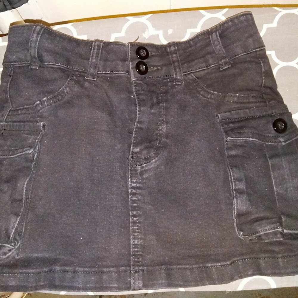 Shein black Denim short skirt with pockets